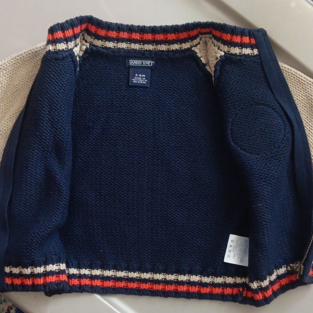 Lands End zip-up varsity sweater - Picture 3 of 4